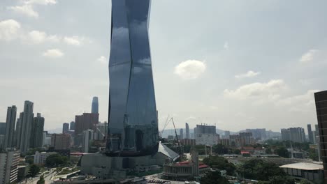 aerial fly merdeka 118 tower in kuala lumpur, malaysia