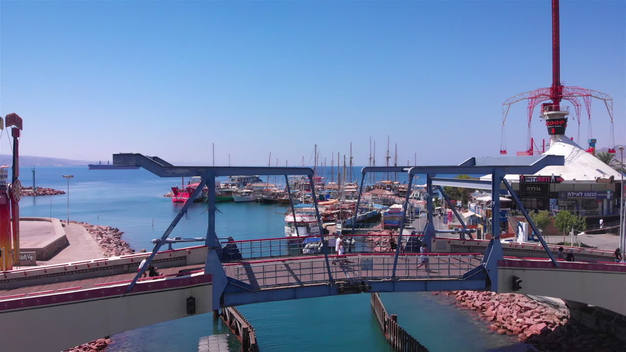 Scenic Marina View with Bridge and Boats