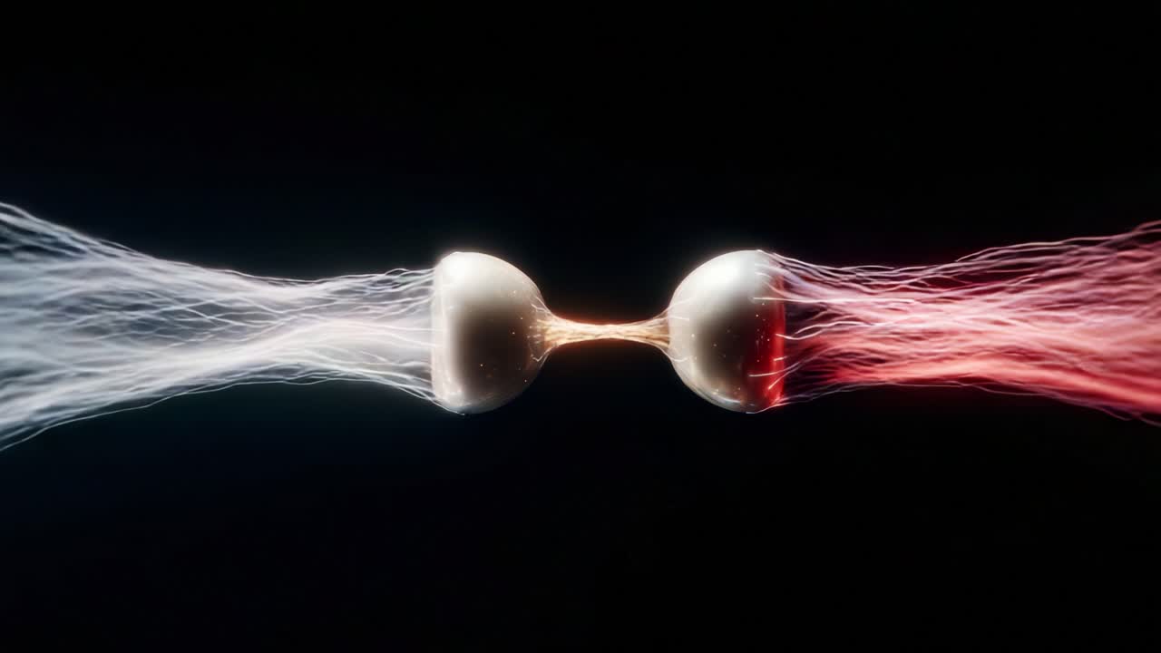 Dynamic Energy Interaction Between Opposing Forces Displayed Through Electric Streams: A Visual Representation of Balance, Connection, and Power in Motion