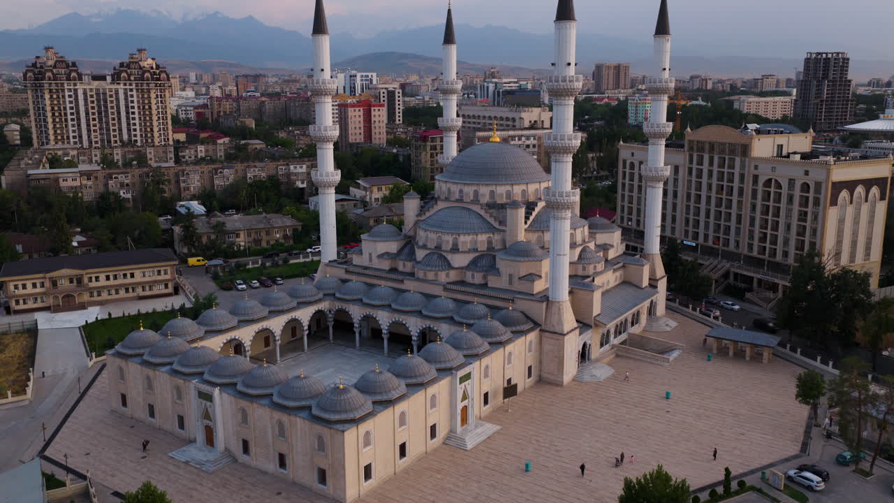 Aerial View Of Bishkek Central Mosque During Sunset In Bishkek, Kyrgyzstan