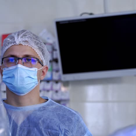 medical operation involving robot. medical robot. robotic surgery.