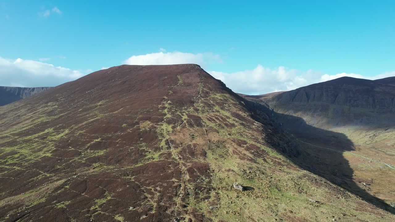 Ireland Mountains and wild places drone rising revealing the Comeragh Mountains And Mahon Valley Epic Locations and Landscapes