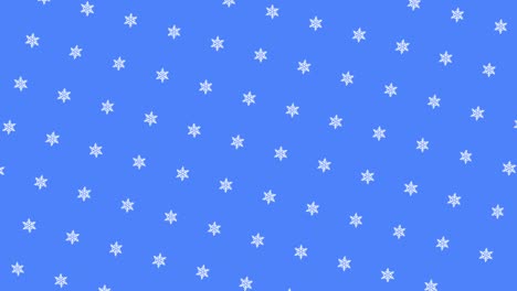 abstract pequeñas estrellas azules lindas que giran y fluyen sobre un fondo negro, bucle sin costuras. animación. cinco estrellas puntiagudas en filas diagonales que se mueven y giran.
