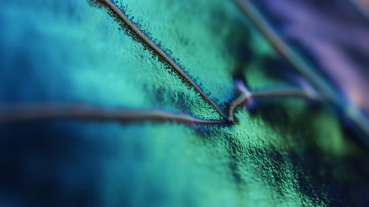 Abstract Iridescent Surface with Teal and Purple Hues