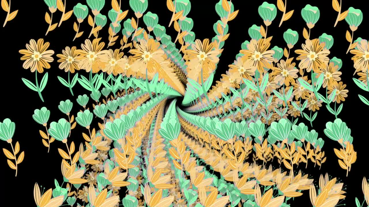 Colorful Floral Spiral Pattern