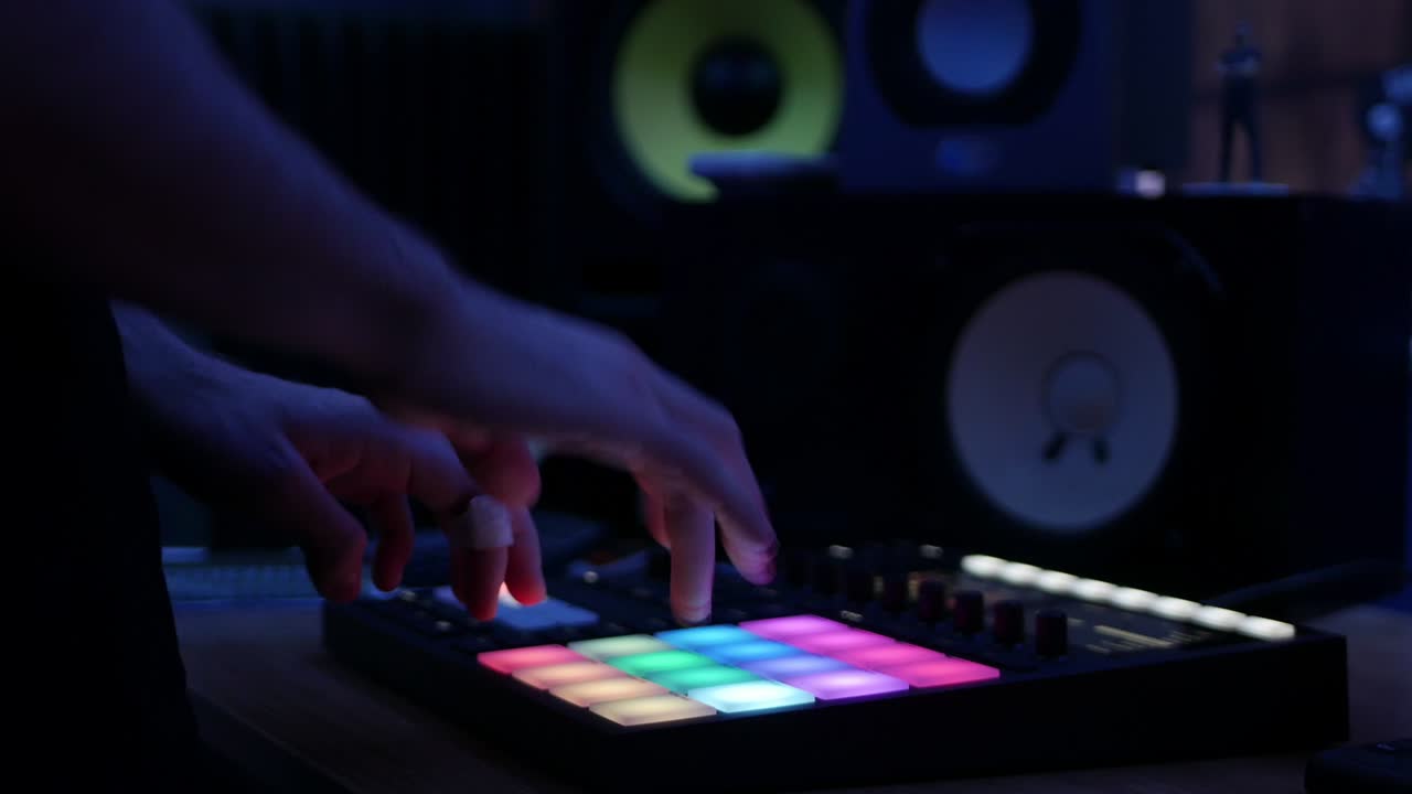 디지털 오디오 워크스테이션으로 음악을 만드는 프로듀서 플러 스튜디오에서 비트 메이커