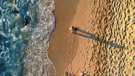 tourists walking at beach 4k