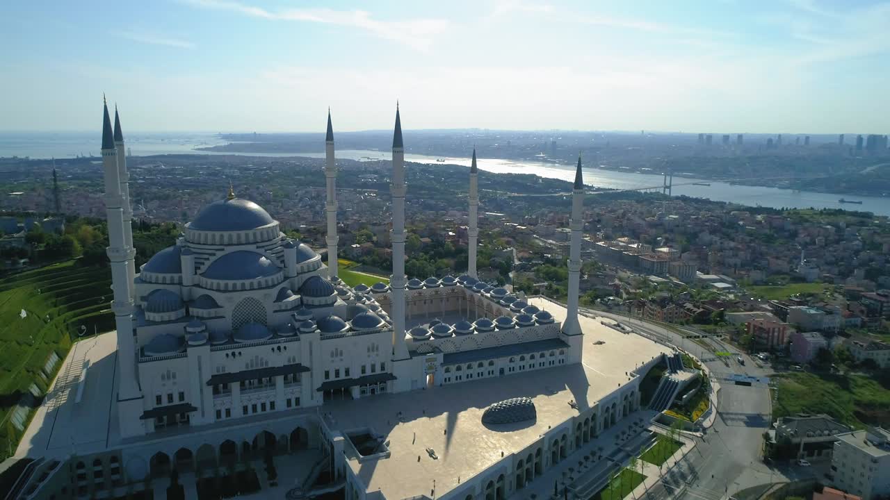 buyuk camlica camii ramadan, vista aérea del toque de queda por covid, jk01