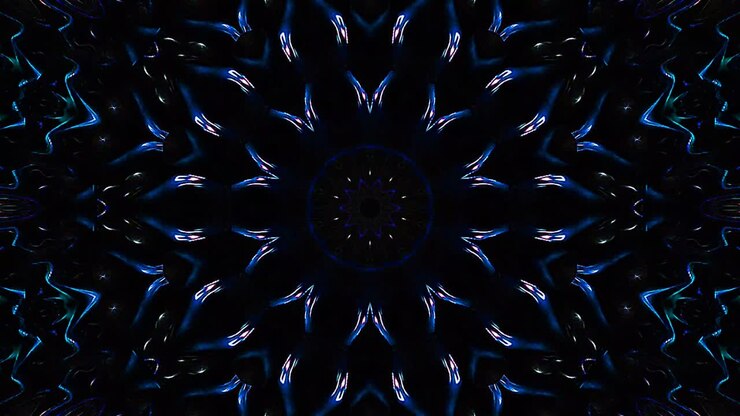 Abstract Kaleidoscope pattern with full colors. Magic mandala. 4k