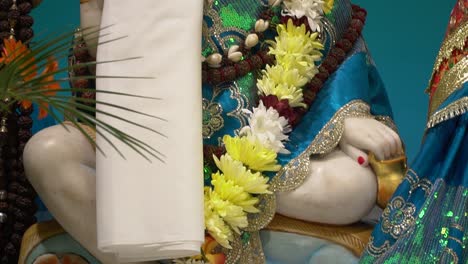 close up of decorated statue of hindu god shiv ji in temple 1