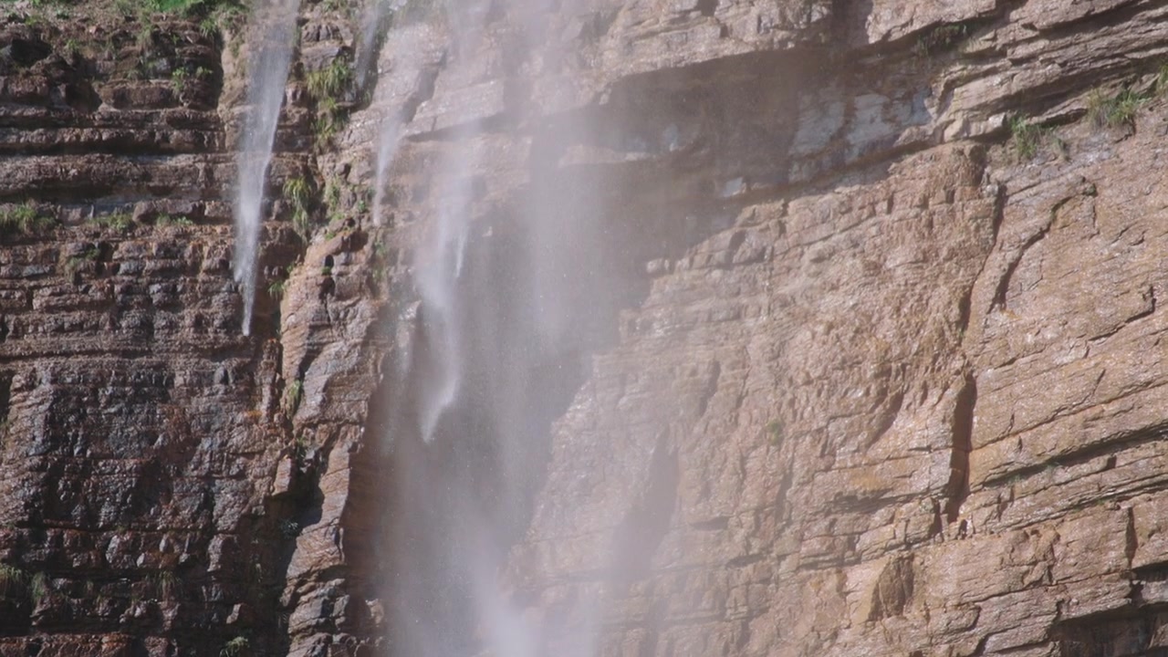 Splashes of waterfall in the air