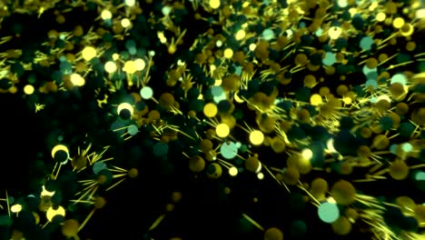 abstract glowing and flickering particles.