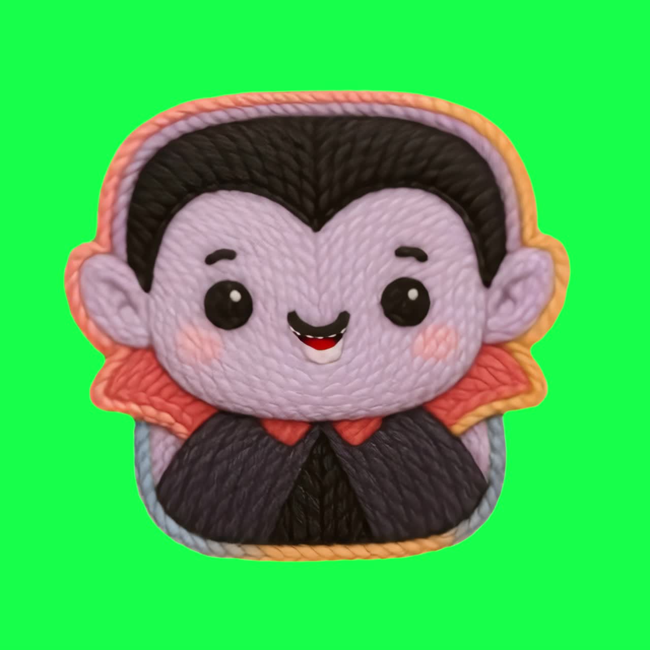 Cute vampire cartoon illustration animation, transparent 4K video, green screen