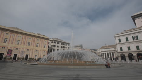 genova piazza de ferrari square. genoa ducale palace and carlo felice theater