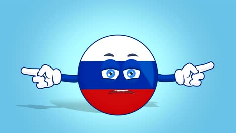 cartoon icon flag russia double side pointer with face animation with alpha matte