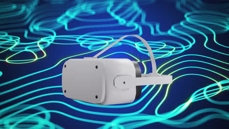 animación de auriculares vr y red de conexiones