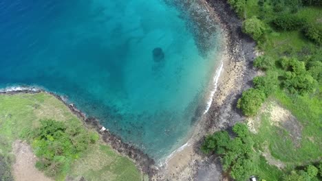 aerial ascend view tropical blue lagoon beach, sã£o tomã© island