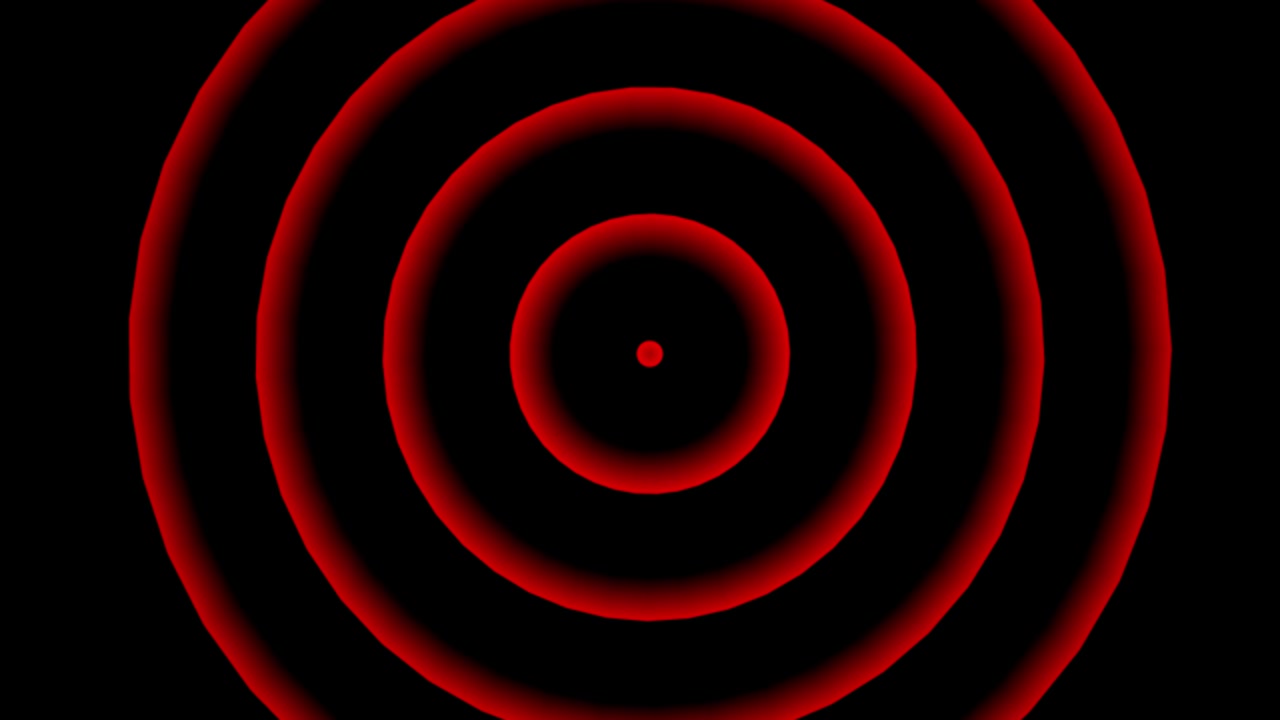 Schallwelle, schwarzer Hintergrund, Formenanimation, Motion Graphics.
