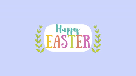 animated closeup happy easter text on purple background 2