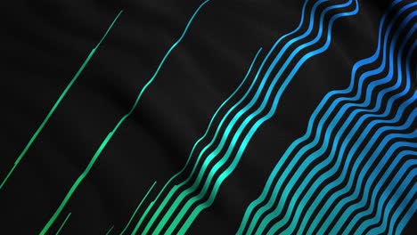 abstract blue and green lines on black background