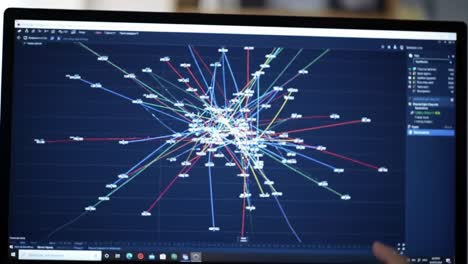 network graph on computer screen