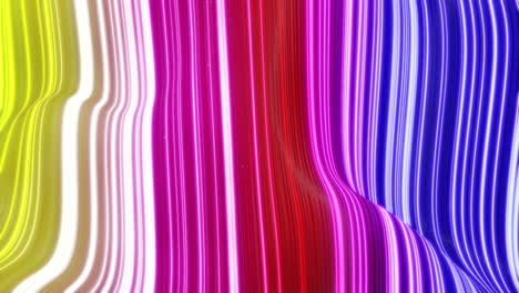 hermoso fondo abstracto de ondas en la superficie, gradientes de color arco iris, líneas extrudidas como superficie de tela a rayas con pliegues o ondas en líquido. bucle 4k. líneas de brillo. 1