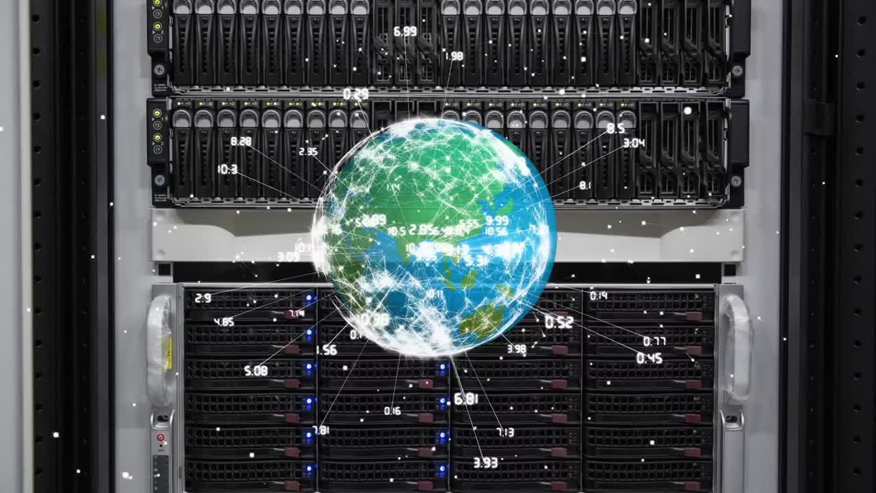 Rotating globe with data
