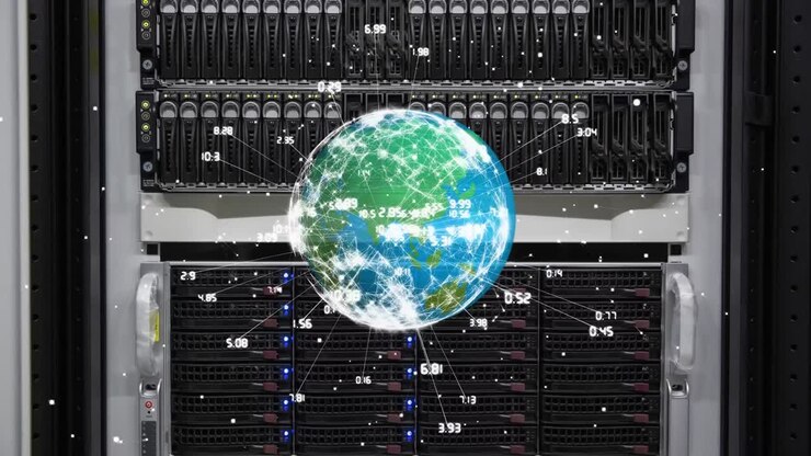 Globo in rotazione con dati