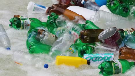 plastic bottles and garbage in a mountain river plastic bottles and garbage in a mountain river the problem of environmental pollution environmental disaster