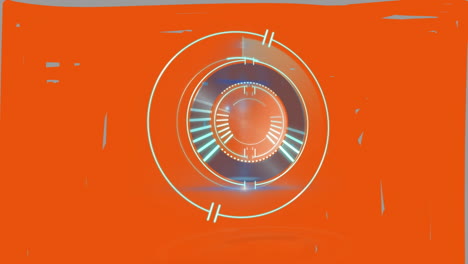 animación del escaneo del alcance sobre un fondo rojo