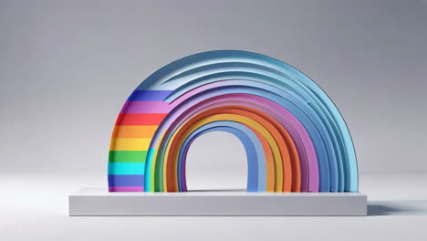 abstract layered rainbow arch sculpture