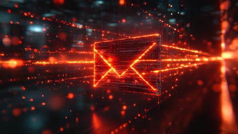 símbolo de correo electrónico brillante