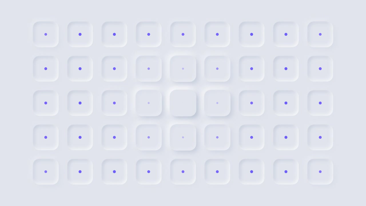 Abstract Neumorphic Grid Animation with Pulsing Dots