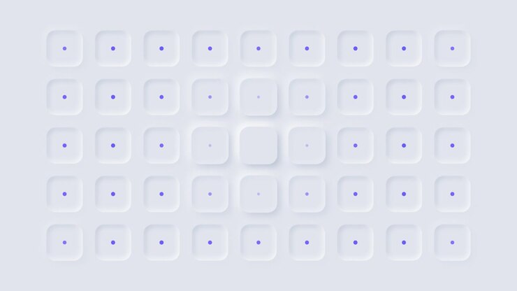 Abstract Neumorphic Grid Animation with Pulsing Dots