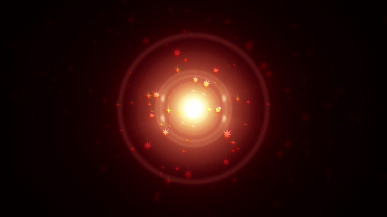 Abstract loop gold flicker center optical lens flares light rotation ...