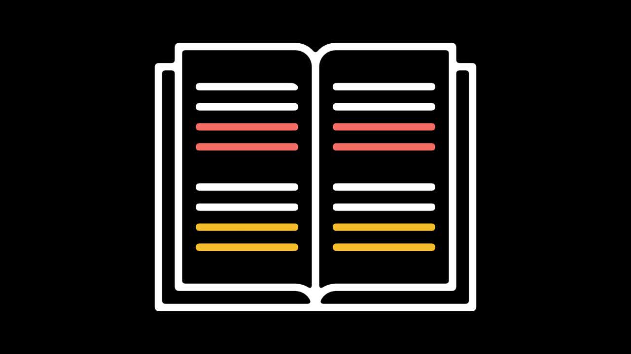 leer libros en línea animación de iconos de línea con alfa