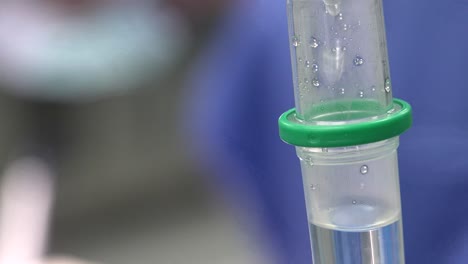 close-up of an iv drip