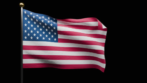 american flag wave at wind on memorial day on transparent alpha background