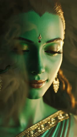 emerald goddess in meditation pose