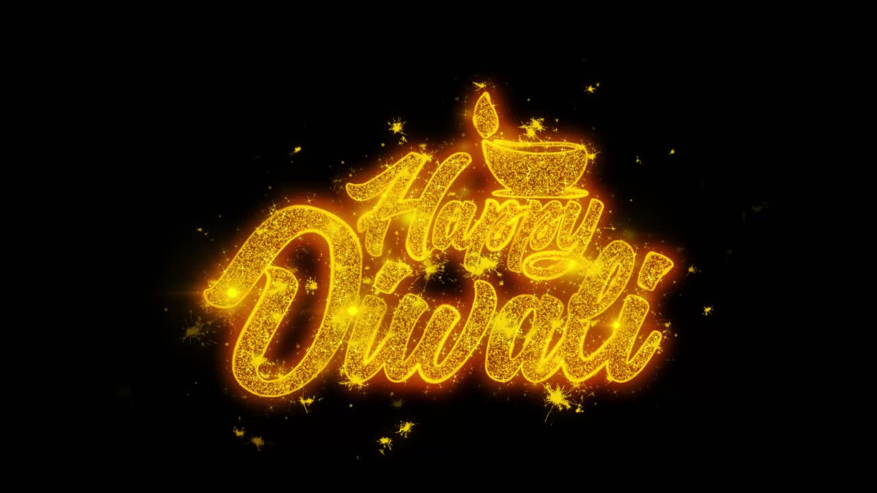 Happy Diwali Greeting Card with Sparkles