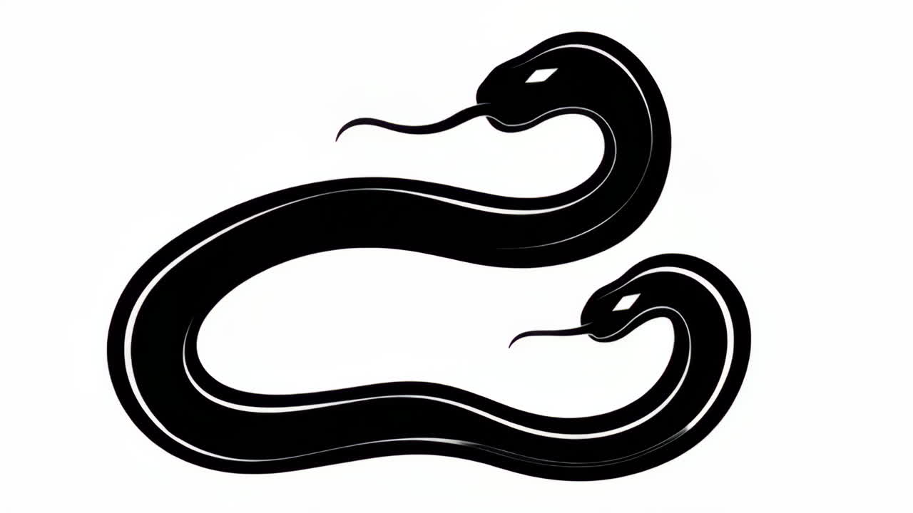 Stylized Black Snake Illustration