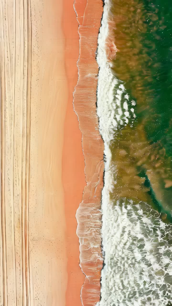 Onde dell'oceano che si infrangono sulla spiaggia di sabbia bianca al tramonto