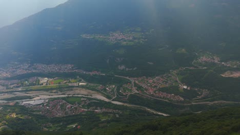 aerial views of casso reveal its serene streets and majestic dolomites, showcasing the village’s unique alpine charm.