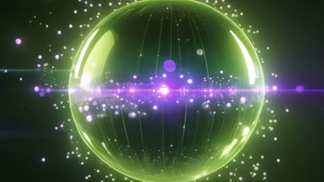 esfera brillante abstracta con partículas