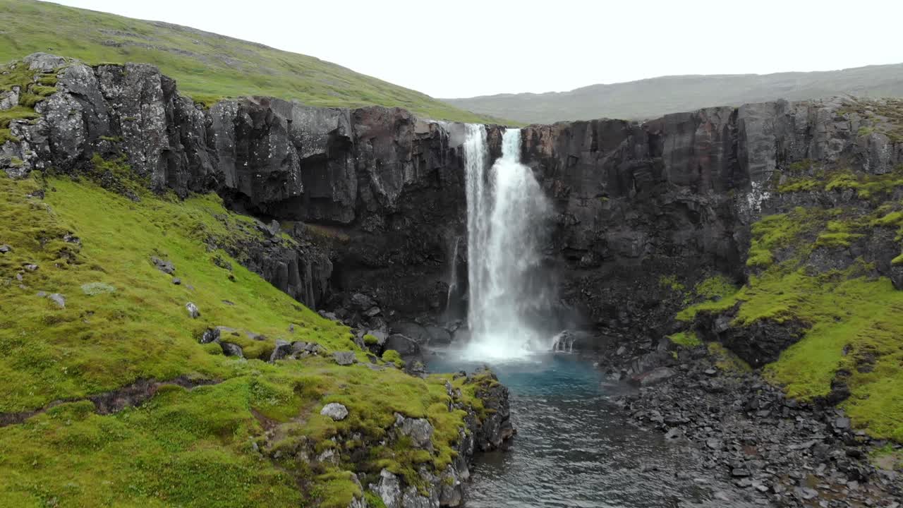 Gufufoss waterfall in Iceland near the town of Sey&eth;isfj&ouml;r&eth;ur