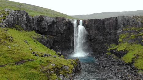 gufufoss waterfall in iceland near the town of seyðisfjörður