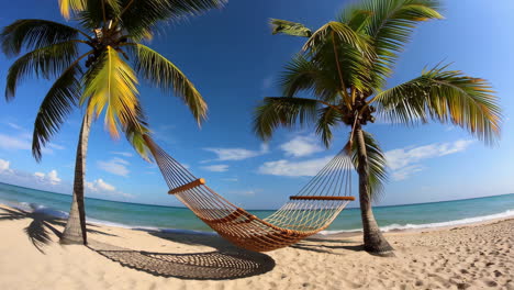 tropical beach hammock scene