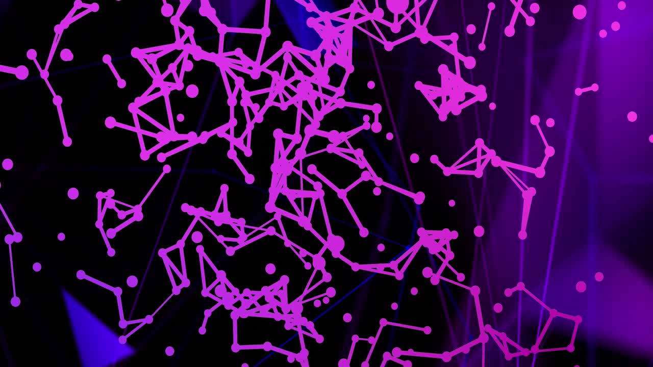 animación de puntos y formas sobre fondo negro