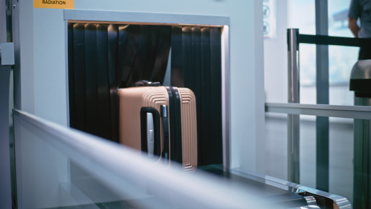 Luggage at Airport Security Scanner