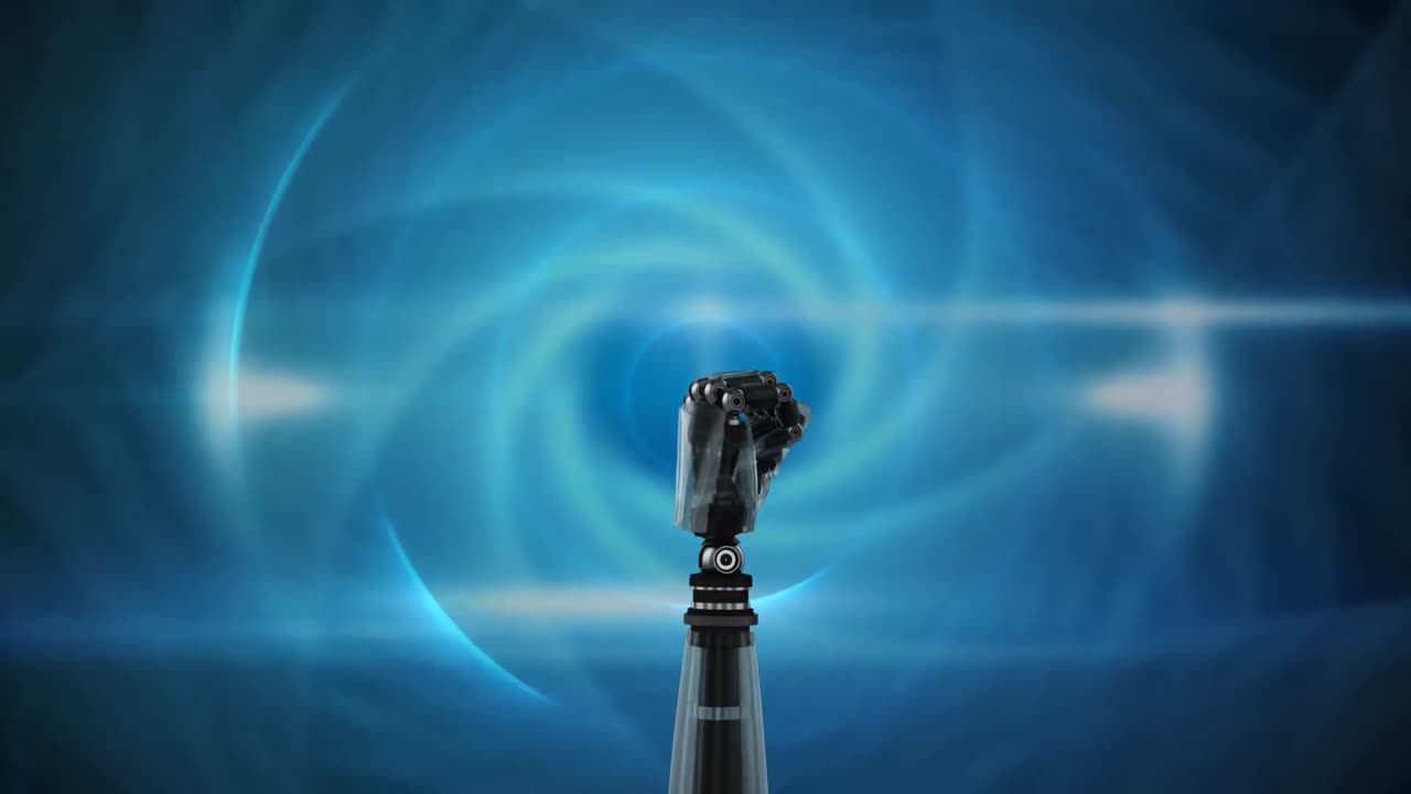 brazo de robot en un fondo abstracto